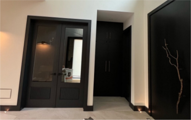 Door black flat glossy finishes